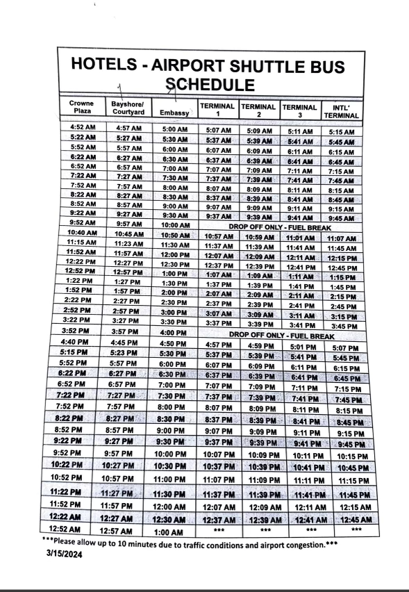 Bus Schedule